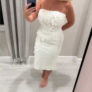 Anthropologie Elegant White Strapless Dress